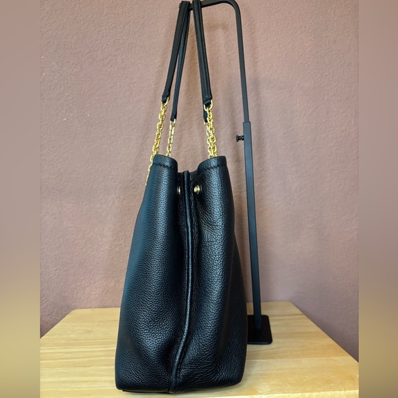 Tory Burch Black Tote with Gold Accents - Picture 4 of 10